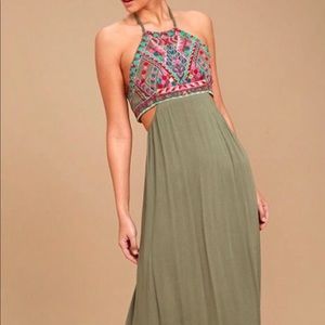 Lulus’s little beach olive maxi dress